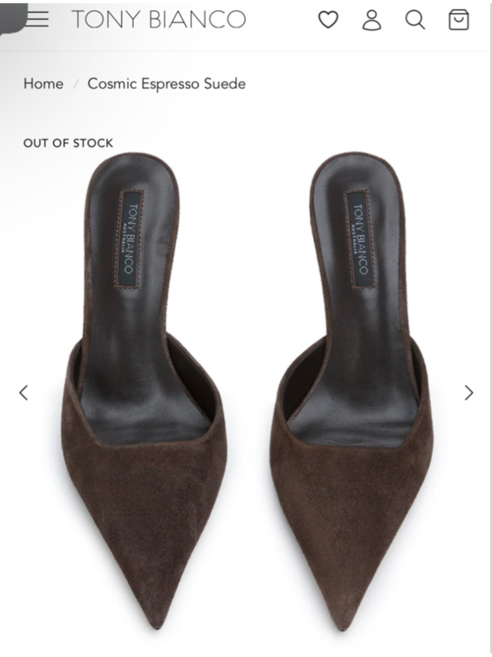 NewTony Bianco Cosmic Espresso Suede Mules Size 9 Brown